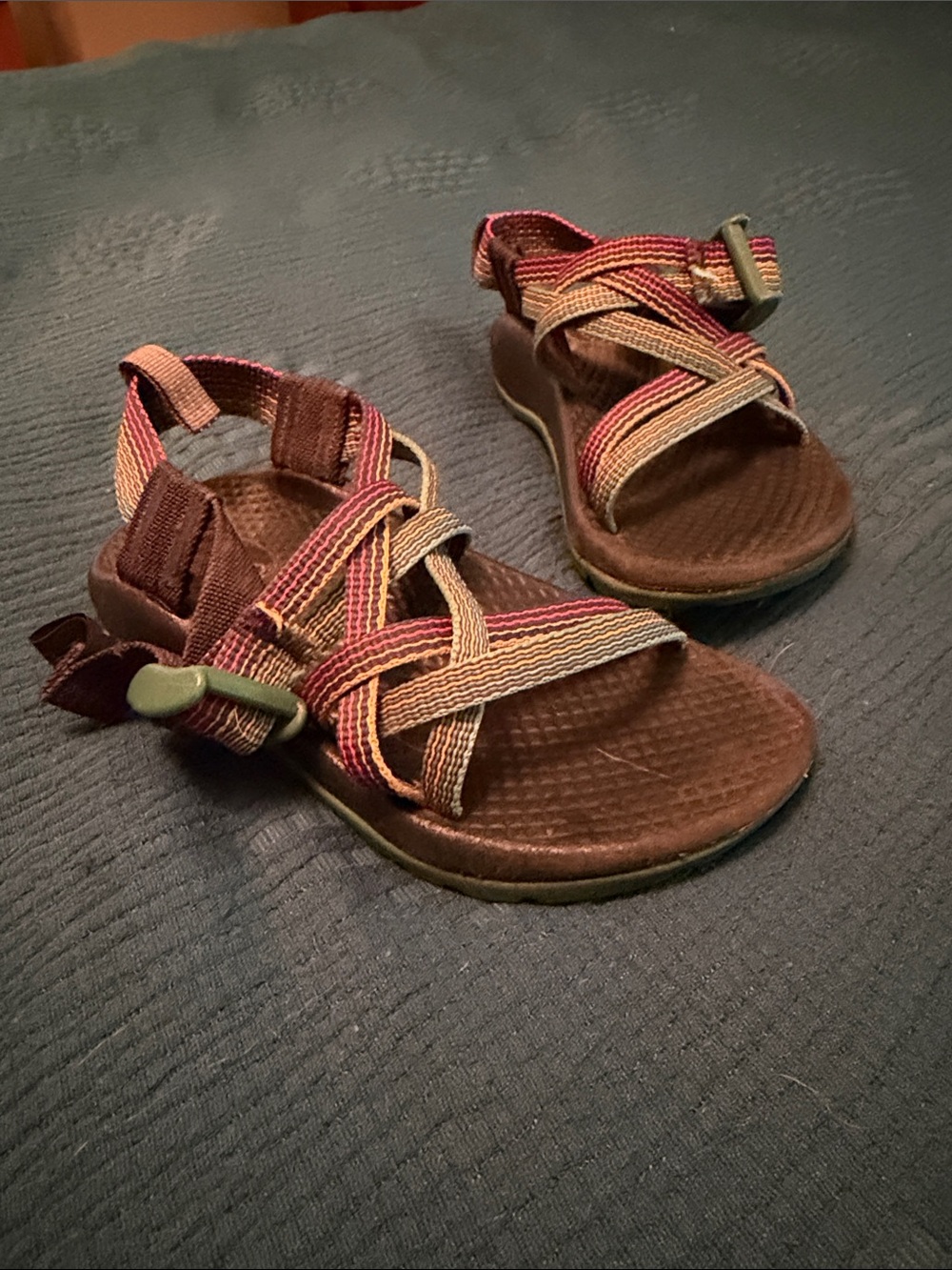 Chaco Kids Brown Sandals with Multicolor Straps